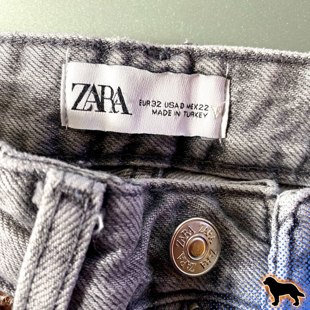 Zara Light Grey Jeans Denim Size 0 Mid Rise - Picture 4 of 5